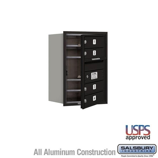 Salsbury Industries Salsbury Industries 3706S-04BFU 17 x 23.875 x 16.5 in. Recessed Mounted 4C Horizontal Mailbox - Front Loading - USPS Access; Black 3706S-04BFU